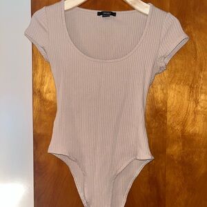 Forever 21 Ribbed Beige Bodysuit